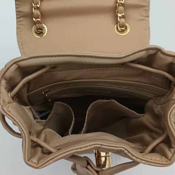 Bebe Hera Small Backpack Top Handle & Adjustable Straps Color: Beige New w/Tags - Picture 6 of 8